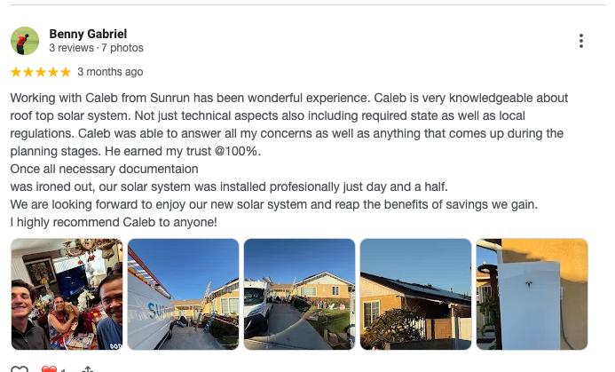 Solar installation by Caleb Grondel — Benny Gabriel review